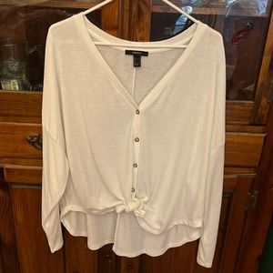 White Button Down Top with Tie